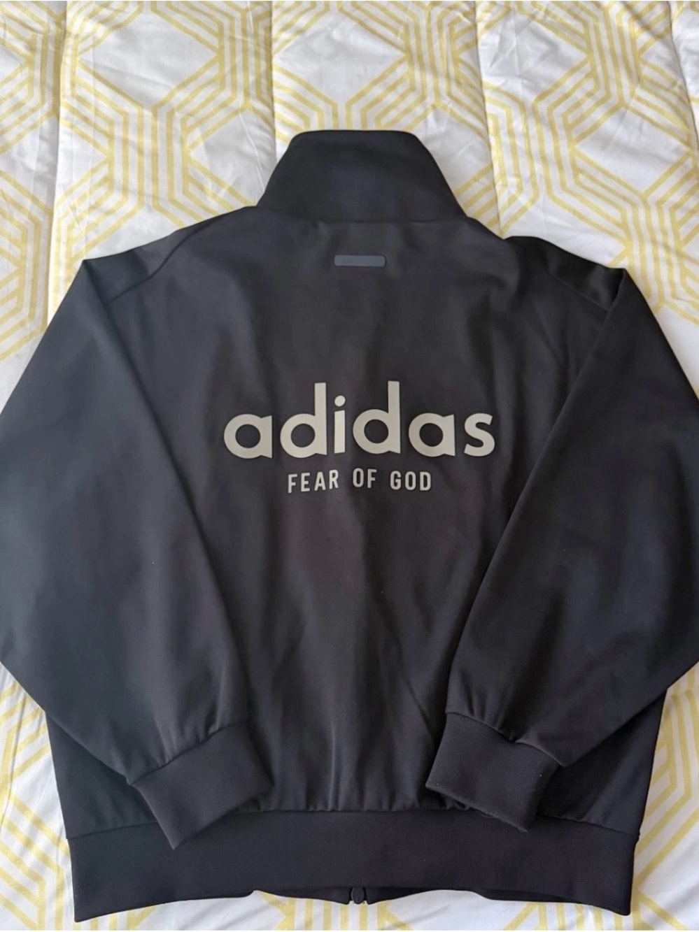 adidas x Fear of God Black Track Jacket with Reflective Logo